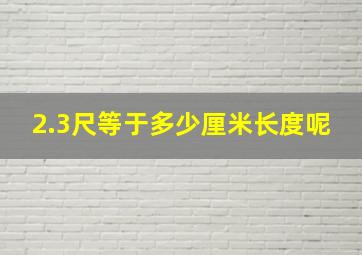 2.3尺等于多少厘米长度呢