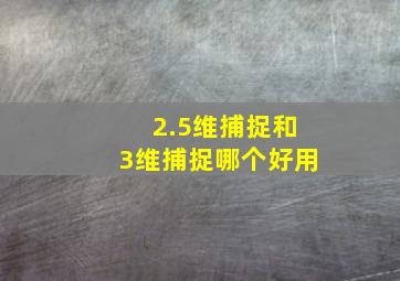 2.5维捕捉和3维捕捉哪个好用