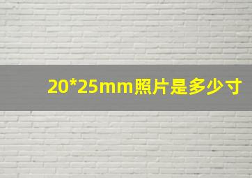 20*25mm照片是多少寸