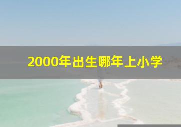 2000年出生哪年上小学