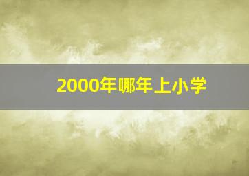 2000年哪年上小学