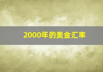 2000年的美金汇率