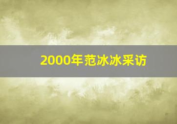 2000年范冰冰采访