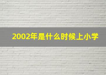 2002年是什么时候上小学