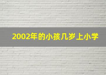 2002年的小孩几岁上小学