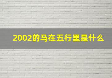 2002的马在五行里是什么