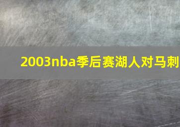 2003nba季后赛湖人对马刺