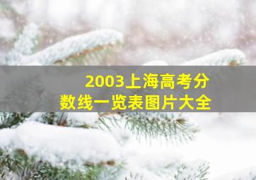 2003上海高考分数线一览表图片大全