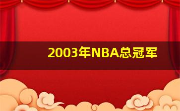 2003年NBA总冠军