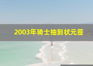 2003年骑士抽到状元签