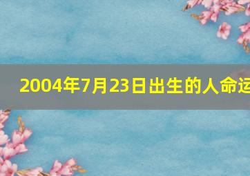 2004年7月23日出生的人命运