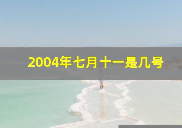 2004年七月十一是几号