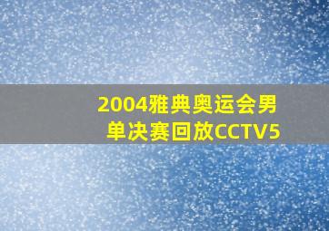 2004雅典奥运会男单决赛回放CCTV5