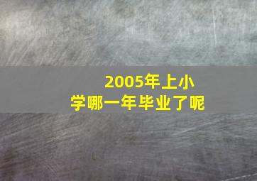 2005年上小学哪一年毕业了呢