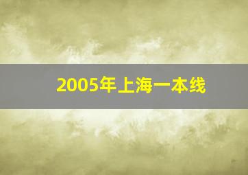 2005年上海一本线