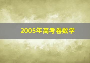 2005年高考卷数学