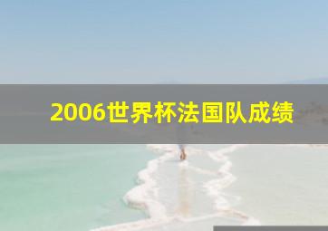 2006世界杯法国队成绩