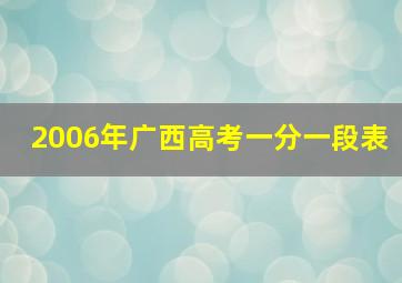 2006年广西高考一分一段表