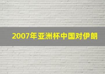 2007年亚洲杯中国对伊朗