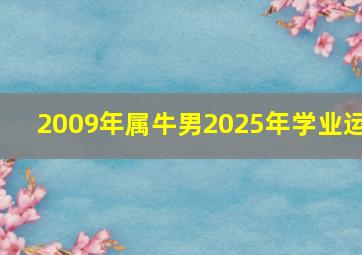 2009年属牛男2025年学业运