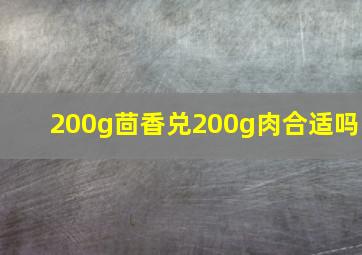 200g茴香兑200g肉合适吗