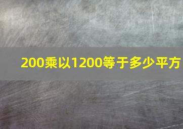 200乘以1200等于多少平方