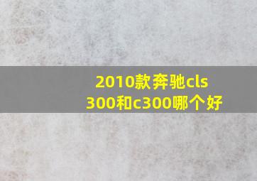 2010款奔驰cls300和c300哪个好