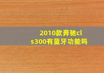 2010款奔驰cls300有蓝牙功能吗