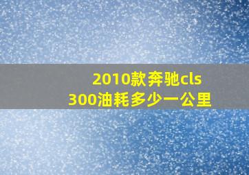 2010款奔驰cls300油耗多少一公里