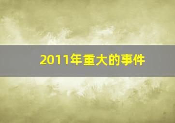 2011年重大的事件