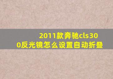 2011款奔驰cls300反光镜怎么设置自动折叠