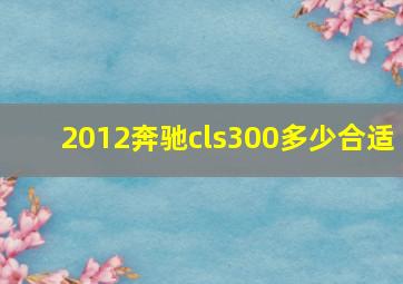 2012奔驰cls300多少合适