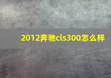 2012奔驰cls300怎么样