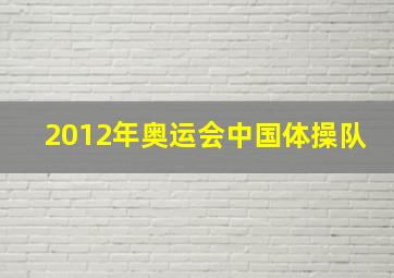 2012年奥运会中国体操队