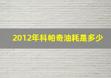 2012年科帕奇油耗是多少