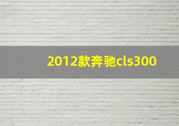 2012款奔驰cls300