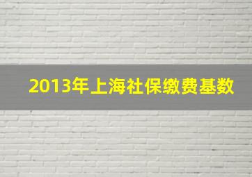 2013年上海社保缴费基数