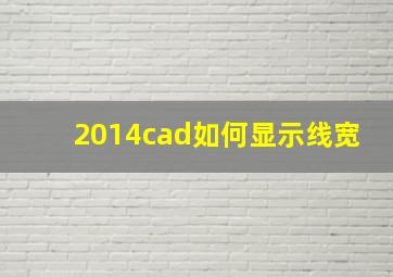 2014cad如何显示线宽