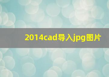 2014cad导入jpg图片