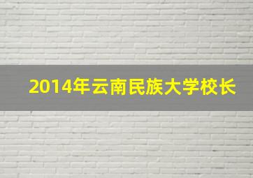 2014年云南民族大学校长