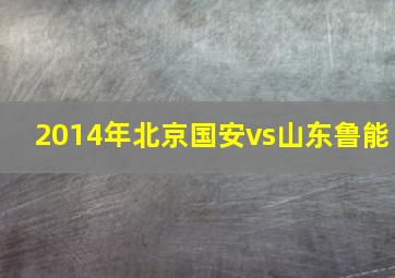 2014年北京国安vs山东鲁能