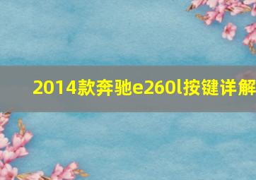 2014款奔驰e260l按键详解