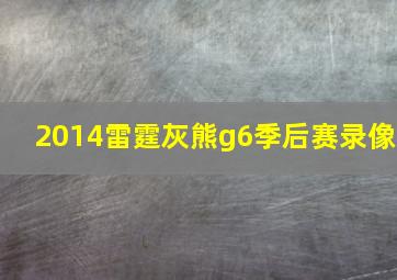 2014雷霆灰熊g6季后赛录像