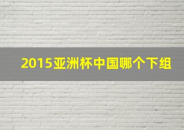 2015亚洲杯中国哪个下组