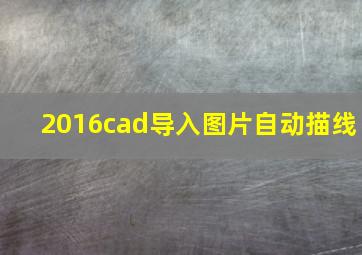 2016cad导入图片自动描线