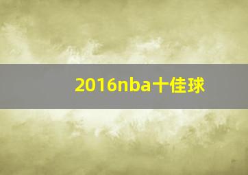 2016nba十佳球