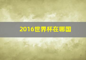 2016世界杯在哪国