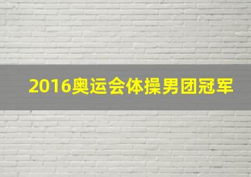 2016奥运会体操男团冠军