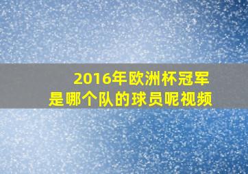 2016年欧洲杯冠军是哪个队的球员呢视频