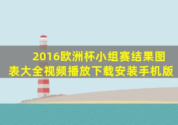 2016欧洲杯小组赛结果图表大全视频播放下载安装手机版